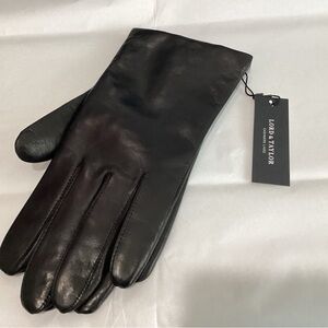 Black leather gloves cashmere lined from Lord and Taylor NWT.sz. 8